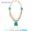 Low price Small MOQ online store wholesale jewelry no minimum 2019 trendy african resin beaded gold plated necklace for women