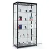 Popular Adjustable tempered glass vitrine cell phone wall showcase designs display cabinet used digital products store