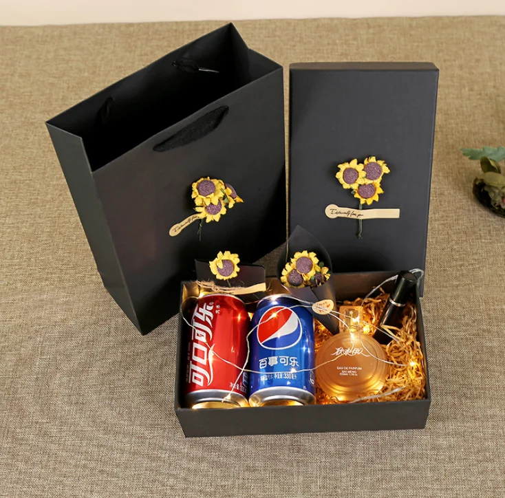 custom folding paper gift box packaging box black