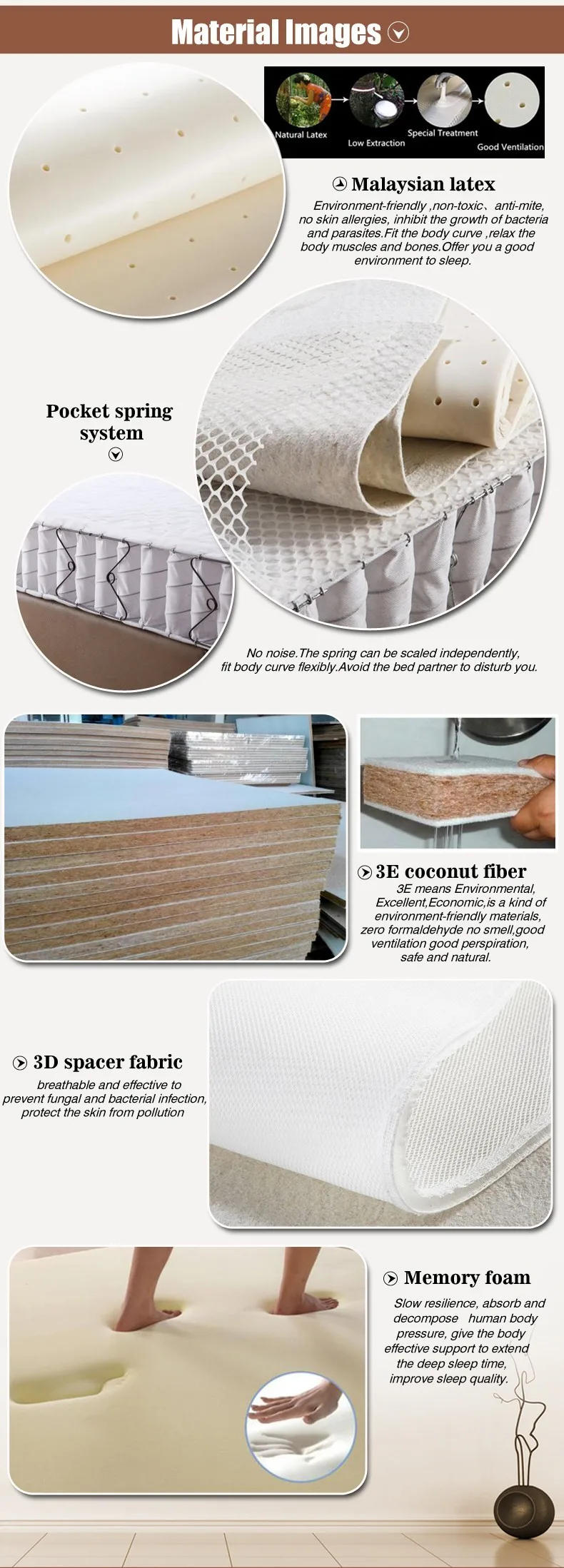 Isabel natural coconut palm and latex independent spring mattress - Jozy Mattress | Jozy.net
