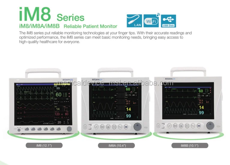 4inch edan im8 im8b patient monitor machine with ecg respiration