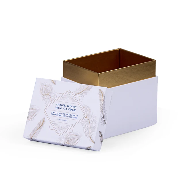 packaging silver  foil printing elegant gift white candle  boxes