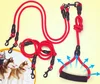 Amazon Best Selling New Pet Products Double Leash Dog with Soft Two Handle and Quick Release