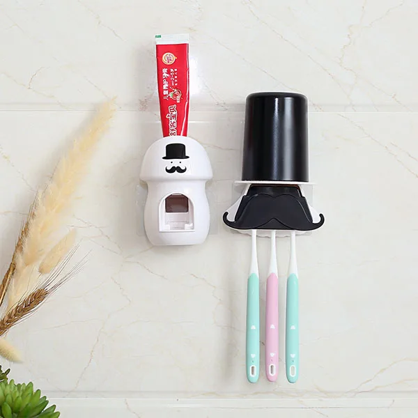 Dropshipping Mustache Shape Automatic Wall Mount Plastic Toothpaste Dispenser With Toothbrush Holder
Dropshipping Mustache Shape Automatic Wall Mount Plastic Toothpaste Dispenser With Toothbrush Holder