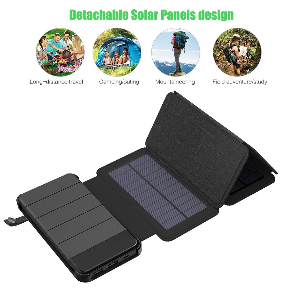 Foldable Solar Waterproof Power Bank 10000 mah - ANKUX.COM