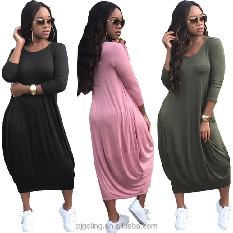 Plus Size Casual Long Sleeve Women Maxi Dress For Fat Women With Pocket, Pink;black;green
Plus Size Casual Long Sleeve Women Maxi Dress For Fat Women With Pocket, Pink;black;green