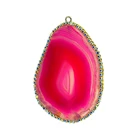 Female personality natural gemstone jewelry red agate water diamond edge pendant agate piece pendant