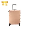 Aluminum Professional Makeup Case Rose Gold Artist Train Rolling Pro Trolley Carry Case With Light And Trays