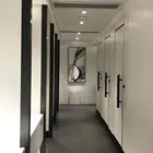 Commercial compact laminate toilet partitions