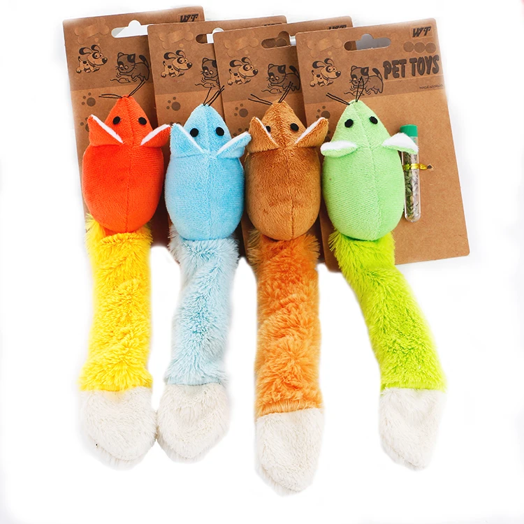 

soft plush mouse cat toy with catnip together pet supplies wholesale in stock fast delivery 2020 new design cat toy, Orange/green/brown/blue