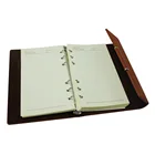 Customized Logo Leather Hardcover Grid Print Paper Diary Note Books
