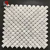 Lower Cost White Marble Mosaic Tile Fish Scale Backsplash Carrara For Project