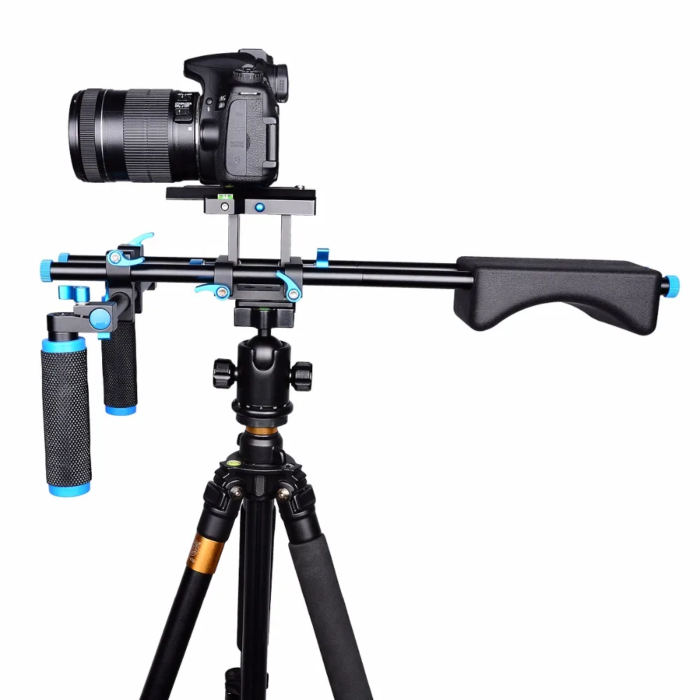 YELANGU D2 Shoulder Rig Aluminum Alloy Camera DSLR Video Camera shoulder bracket, Black and blue
YELANGU D2 Shoulder Rig Aluminum Alloy Camera DSLR Video Camera shoulder bracket, Black and blue