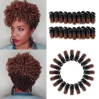 

spring curl hair braid pre twisted hair short kinky twist crochet braids, 10 inch crochet braid with spiral synthetic dream hair