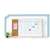 Cork Board Whiteboard Message Board Photo Wall Notepad Squared Wood Frame Bulletin Board for Home Office
