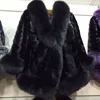 Luxurious Cheap Price Natural Mink Fur Coat with Fox Fur Coats for Ladies