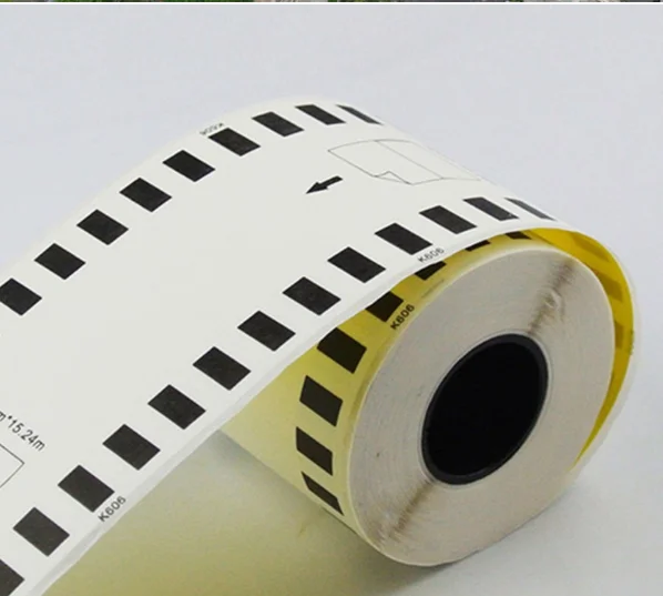 6 Rolls of Compatible Brother DK-22606 Yellow Continuous Film Roll 62mm*15.5m
