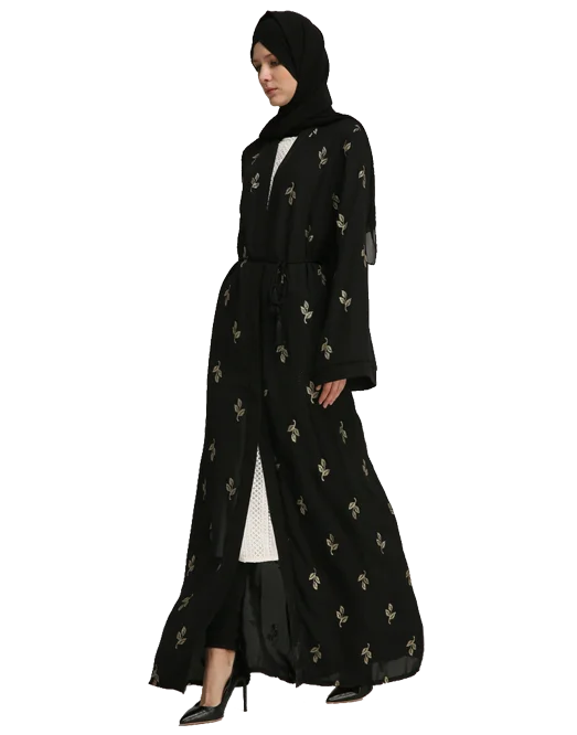 Wholesale Chiffon Robe For Women Elegant Golden Floral Dress Popular 2019 Trendy Dress Abaya, Black
Wholesale Chiffon Robe For Women Elegant Golden Floral Dress Popular 2019 Trendy Dress Abaya, Black