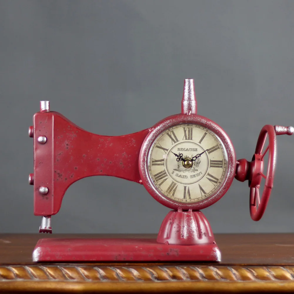 Máquina De Costura Em Forma de Ferro do vintage Relógio de Mesa