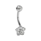 New Navel Ring Brass Casting flower design Belly Button Ring Body Piercing Jewelry