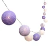 3M/10Ft 20 Purple White Cotton Ball LED Xmas Wedding Battery Operated String Fairy Light