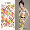 Ladies' Fashion Digital Print Cotton Fabric Long Dress China Supplier