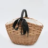 fashion hand-woven rattan tote bag straw beach picnic handbag