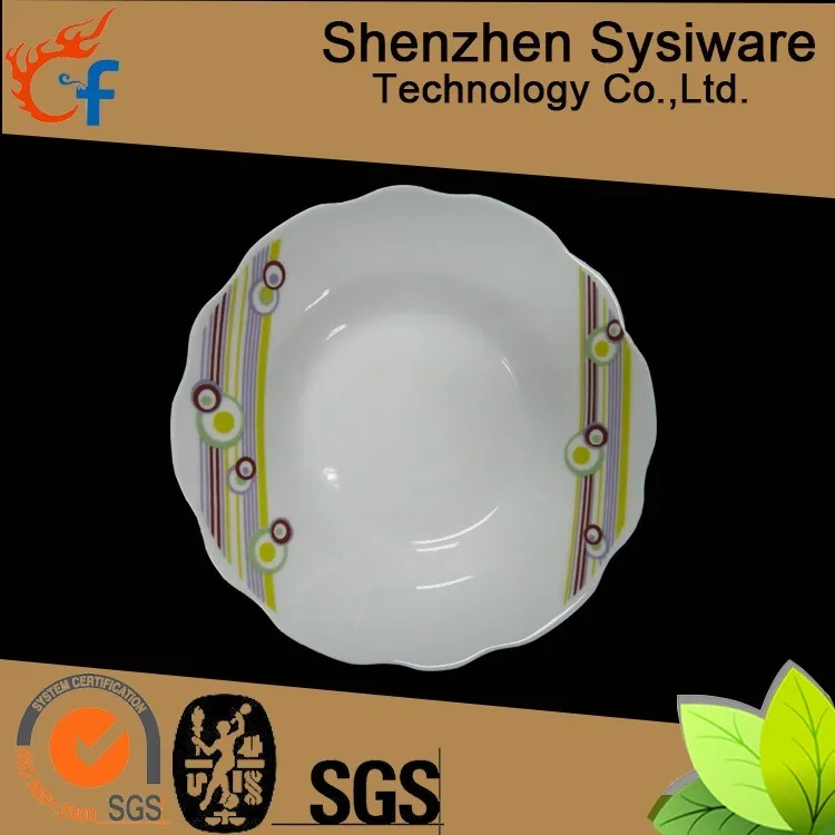 Wholesale ceramic porcelain 7.5' round fruit plate cake plate with circular decal-015 21.jpg