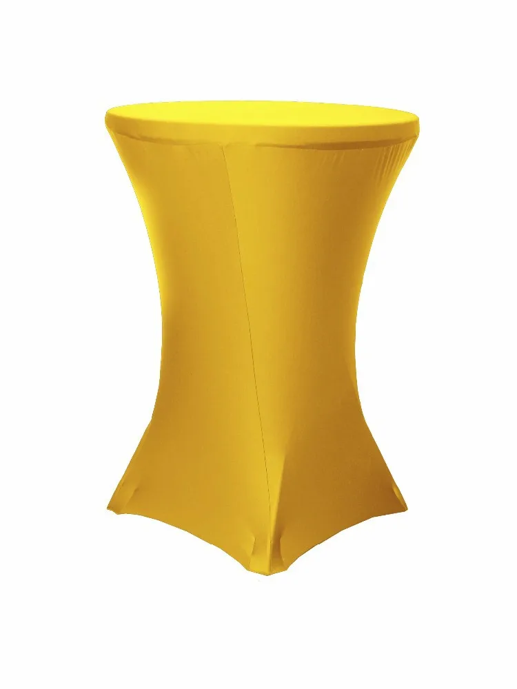 36 inch Round by 42 inch Microfiber spandex tablecloth Yellow. Made In USA.