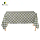 Checkerboard lattice geometric pattern green and white tablecloth for 60"x84" rectangle table cover outdoor party
