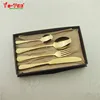 JAY100 cheap promotion gift golden set stainless steel table spoon and fork
