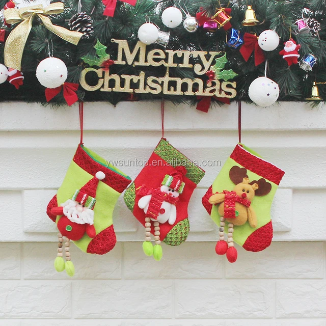 christmas decoration suppliers santa claus snowman elk stocking