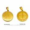 gold round accessories bible stainless steel catholic jewelry coin jesus piece religious pendant