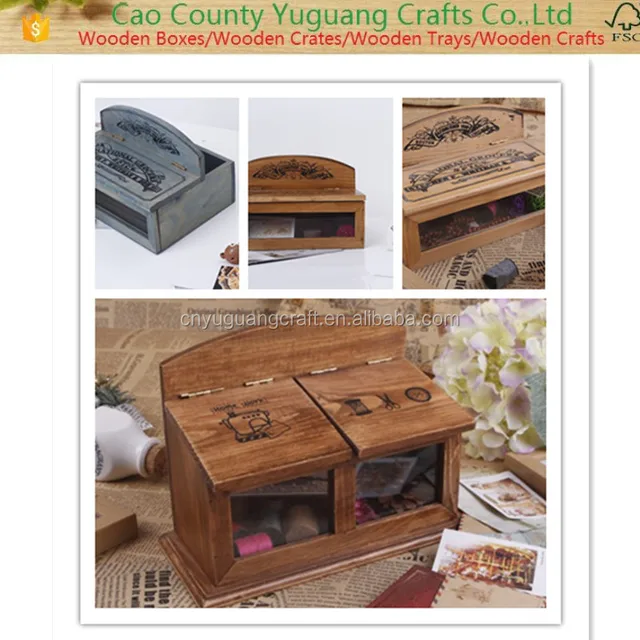 wooden jewelry display cosmetic storage box for make up gift