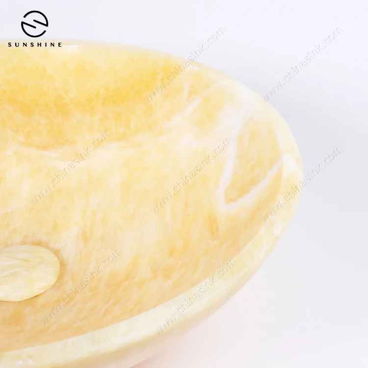 Classic Honey Onyx Marble Stone Counter Top Wash Sinks