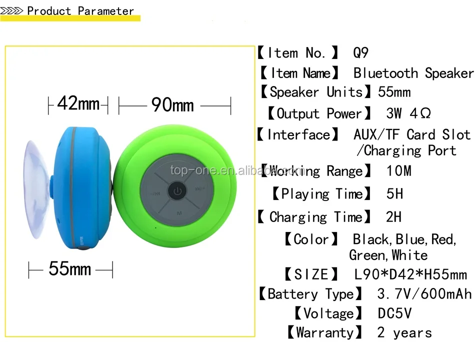 New design LED sucker bluetooth shower speaker, waterproof bluetooth speaker with LED light - ANKUX.COM