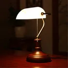 Lamp Lamp White Green White Banker Oval Alabaster Glass Lamp Shade Table Desk Lights For Reading