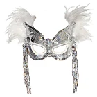 Wholesale Suppliers Girls Costume Silver Ice White Fashion Feather Party Mask
