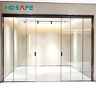 Latest design black frame soft closing synchronized glass sliding door