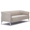 Sara HL-8055-3C Cream leather waiting 3seats office sofa