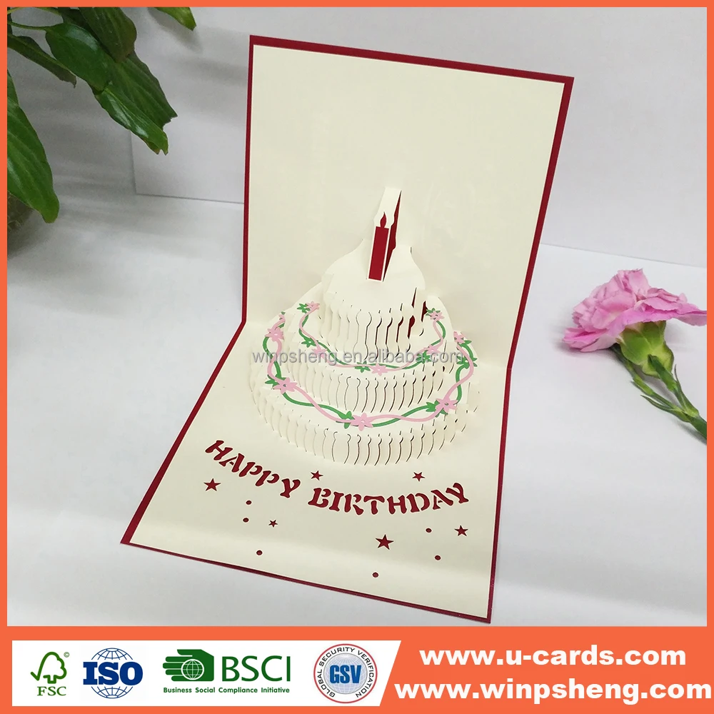 hand made happy birthday greeting card pop up design