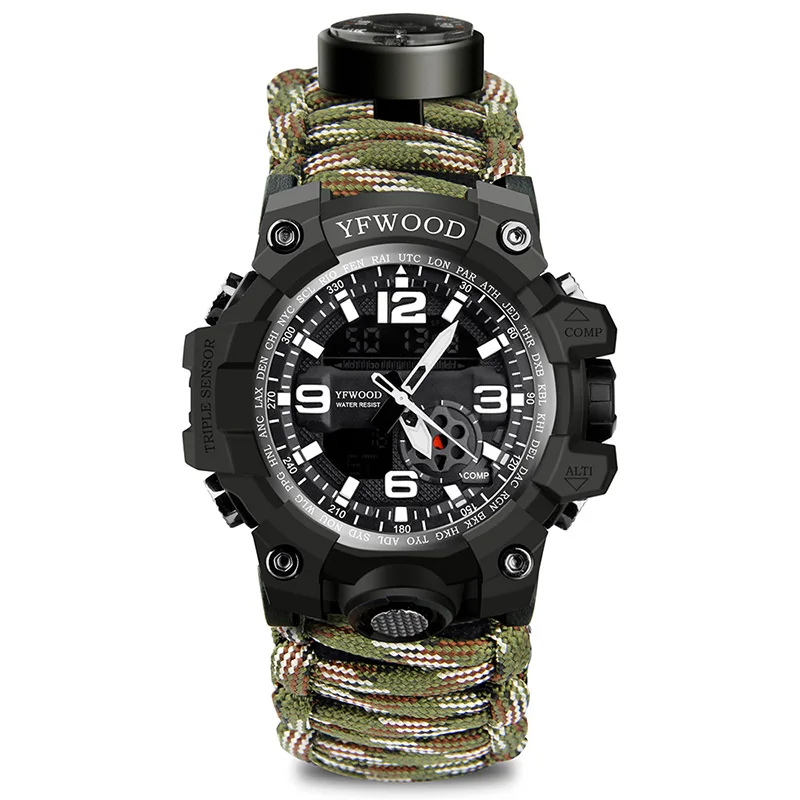 Digital Men Wrist Watch Military Tactical Waterproof Analog Quartz Watches for Surf and Skate
Digital Men Wrist Watch Military Tactical Waterproof Analog Quartz Watches for Surf and Skate