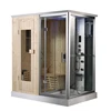 hamam wet solid wooden home personal shower combo steam sauna room