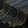 Newest Designs Silver Gold Color 2mm Chain Link For Necklace Designs Jewelry Mens Women Ball Stainless Steel Snake Chain