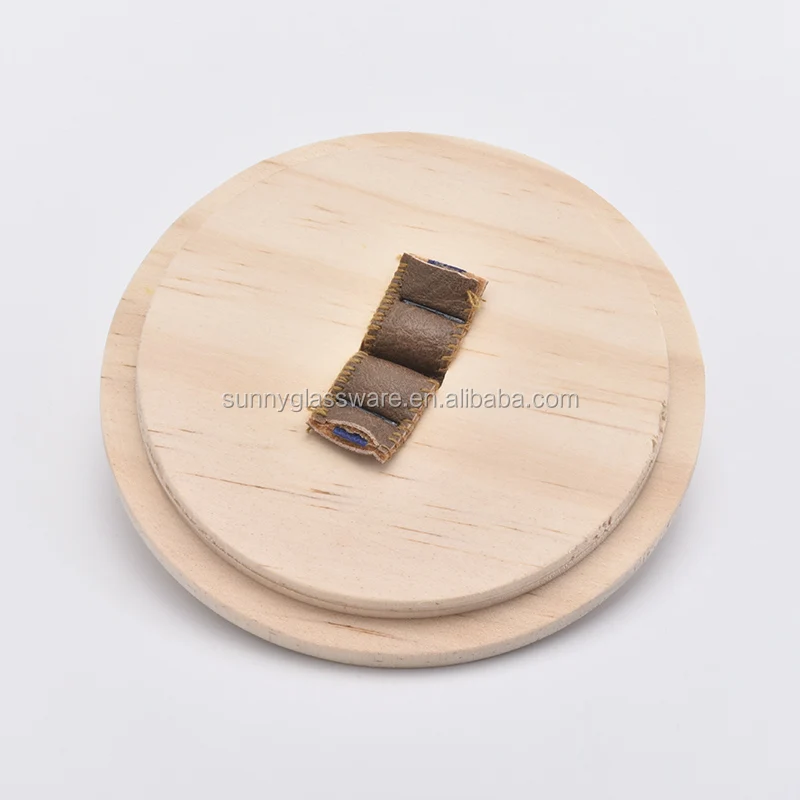 pine wood lid with handle for candle jars