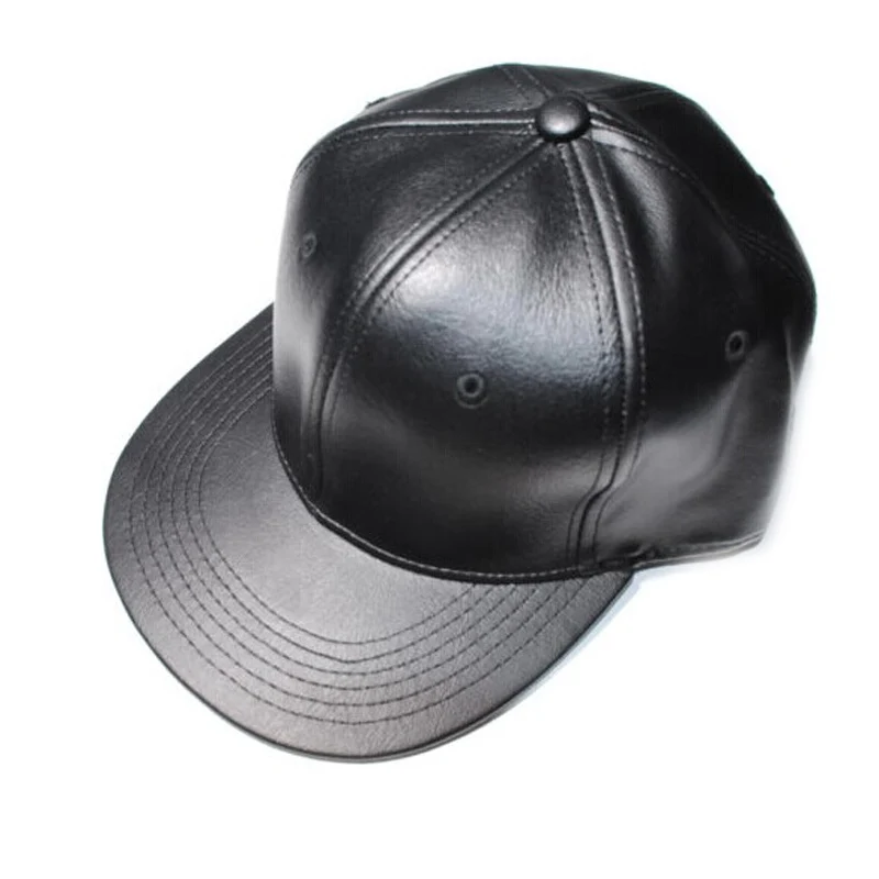 black leather baseball cap womens