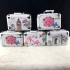 Customized colorful portable The oval Aluminum Cosmetic ring earrings Case Professional Make Up box Storage with mirror