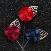 Free Shipping Mens Suit Colorful Rose Flower Lapel Pin Fabric Brooch Pin for Women and Men