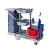 ODM multifunctional Plastic Utility down press wringer grey cleaning housekeeping maid trolley cart