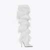Tassels Charms fashion fur knee boots for women pointed toe high heels large size winter boots